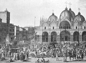 Der Markusdom in Venedig im 18. Jahrhundert. (Foto: s.unten)