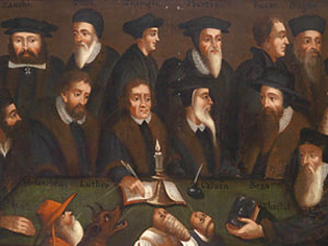 Die Reformatoren trafen sich regelmäßig zum Austausch und zur Diskussion. (Bild: s.unten)