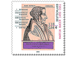 Eine Briefmarke aus dem Jahr 2001, anlsslich des 450. Todestages Martin Bucers. (Bild: s.unten)