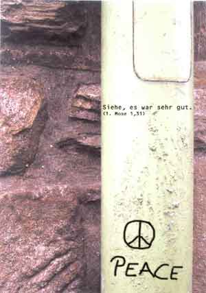Säule mit Peace-Zeichen