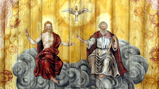 Vater, Sohn und Heiliger Geist, Deckenmalerei n der Kirche Grokochberg bei Weimar, Thringen