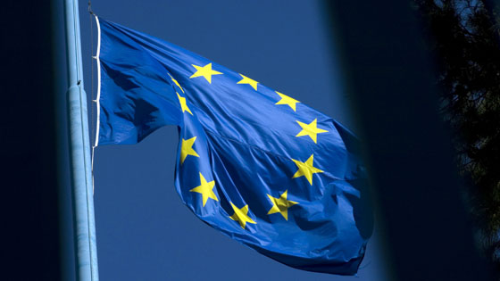 Europische Flagge im Wind