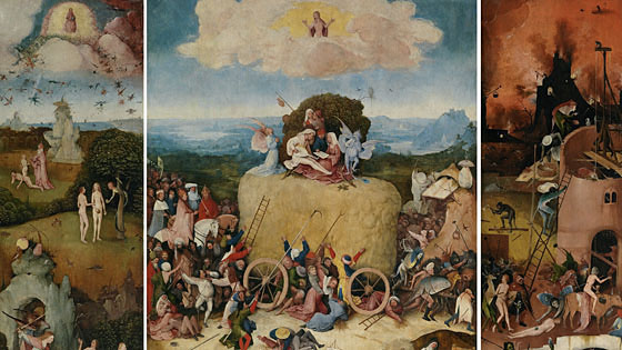 Gemälde "Der Heuwagen" von Hieronymus Bosch