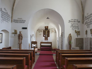 Auch die Inschriften in der Kirche von Kralice stammen aus der Zeit der Böhmischen Brüder. (epd-Bild/Kirchgeßner)