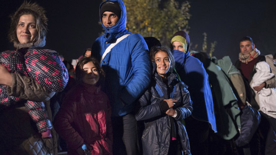 Flüchtlinge Ende Oktober an der deutsch-österreichischen Grenze bei Kollerschlag