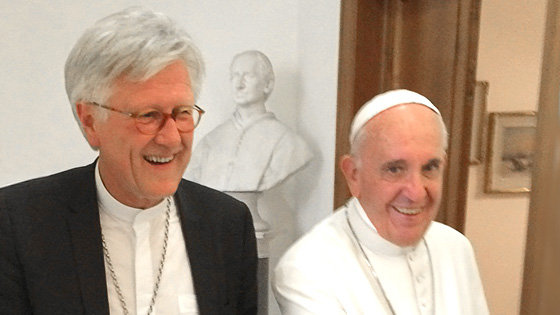 Ökumenisches Treffen in Rom: EKD-Ratsvorsitzender Heinrich Bedford-Strohm und Papst Franziskus