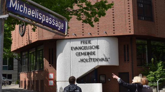 Das Gebude der CityChurch liegt in der Michaelispassage im Zentrum Hamburgs