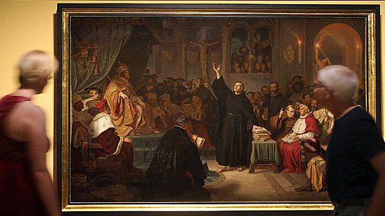 Martin Luther vor Kaiser Karl dem V - Gemälde von Hermann Freihold Plueddermann 