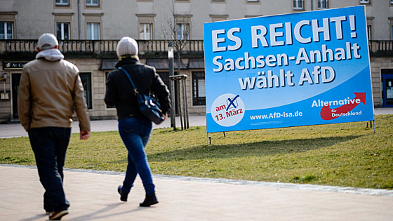 Wahlplakat der AfD in Merseburg