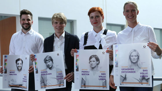 Kampagnenbotschafter Jonas Rühle, Tobias Heymann, Ellen Radtke und Anne Gerda Schrader (v.l.) 