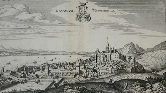 Neuenburg / Neuchâtel im 17. Jahrhundert. (Foto: s.unten)