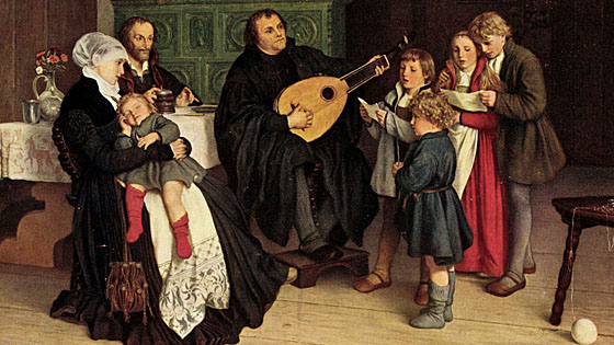 Luther musiziert mit seiner Familie