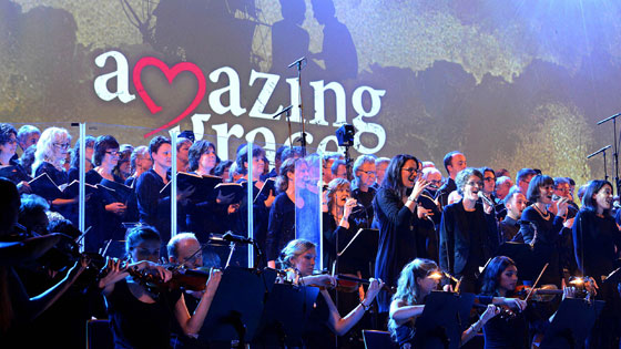 Welturaufführung des neuen Musicals "Amazing Grace" beim Gospelkirchentag in Kassel. 