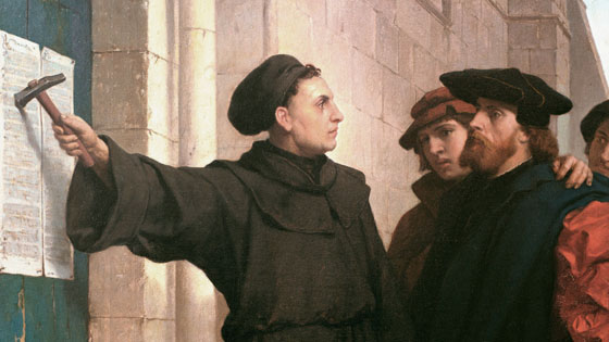 Gemlde "Martin Luthers Thesenanschlag" von Ferdinand Pauwels